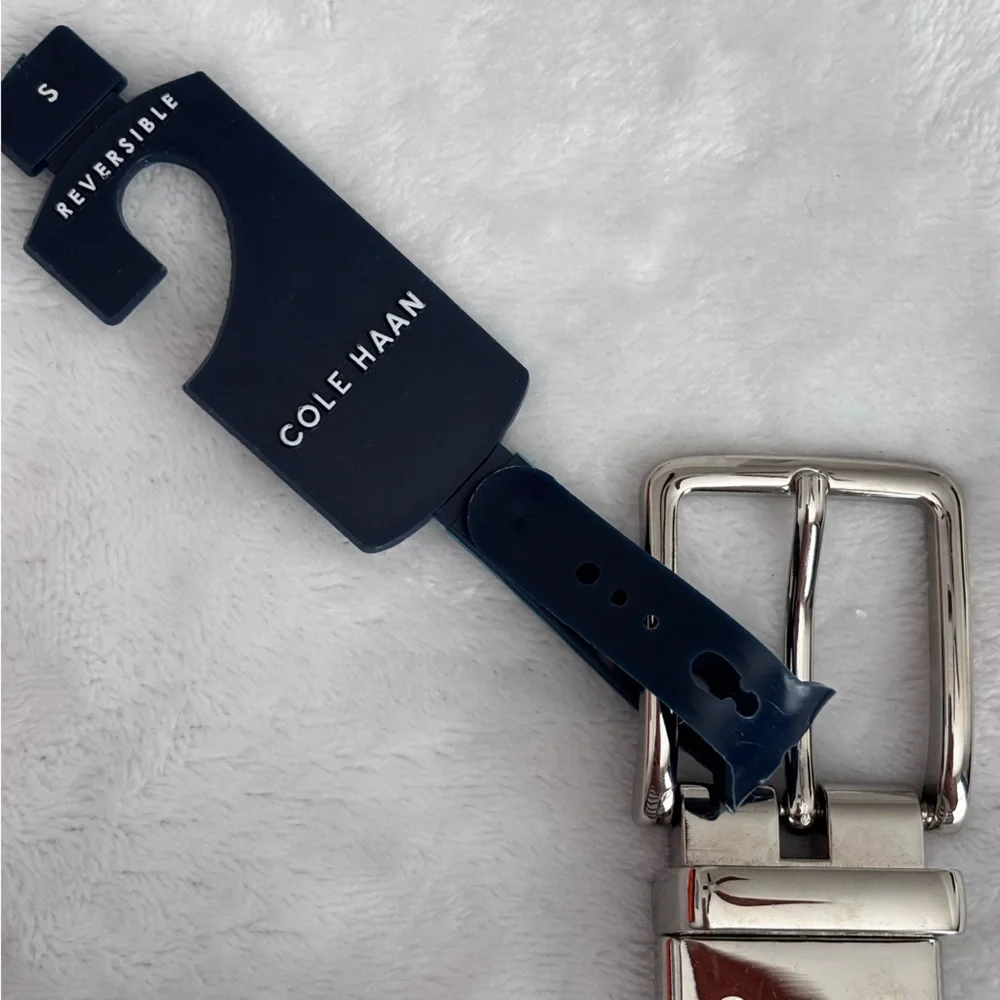 COLE HAAN Men's Classic Reversible Feather Edge Leather Belt--NWT--S